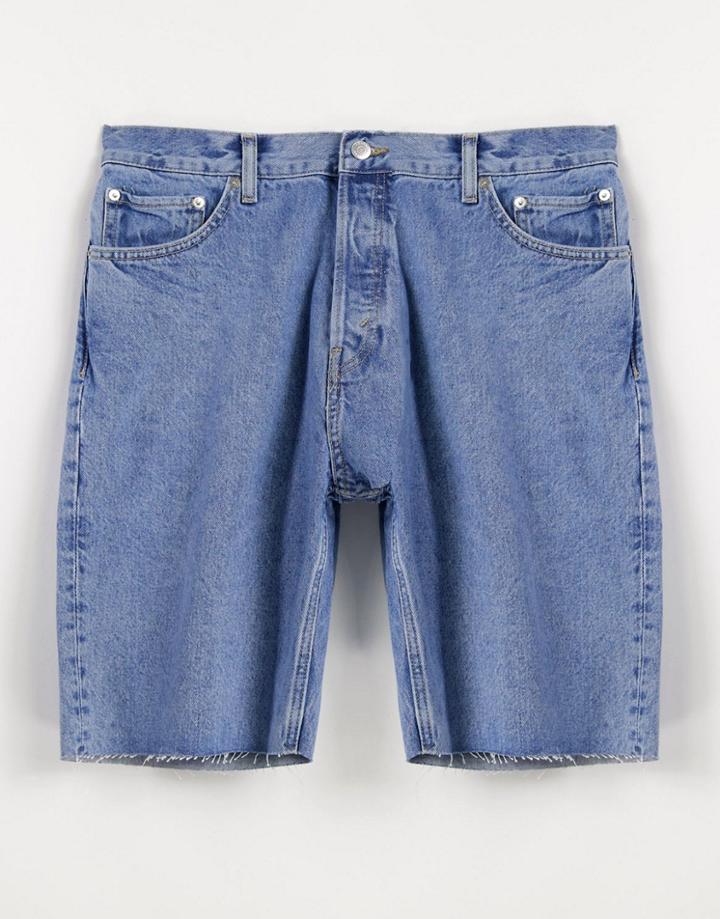 Weekday Space Denim Shorts In Hanson Blue-blues