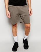 Asos Mid Length Jersey Shorts In Light Brown - Walnut