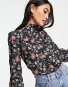 French Connection Alison Ditsy Floral Shirt In Black