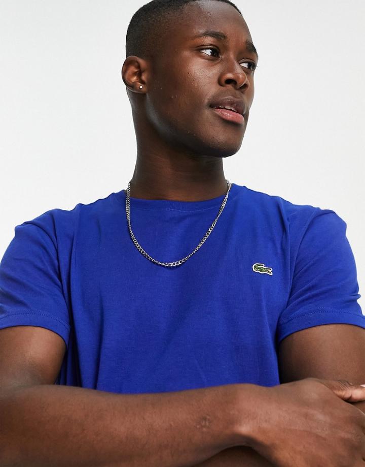 Lacoste Logo T-shirt In Blue-blues