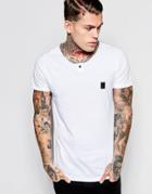 Religion Scoop Neck 1 Button T-shirt - White