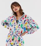Reclaimed Vintage Inspired Tracksuit Top In Graffiti Print - Multi