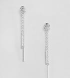 Asos Design Sterling Silver Chain Strand Hoop Earrings - Silver