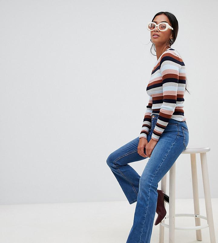 New Look Petite Flare Jeans - Blue
