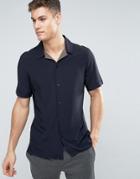 Mango Man Short Sleeve Regular Fit Shirt In Navy - Navy