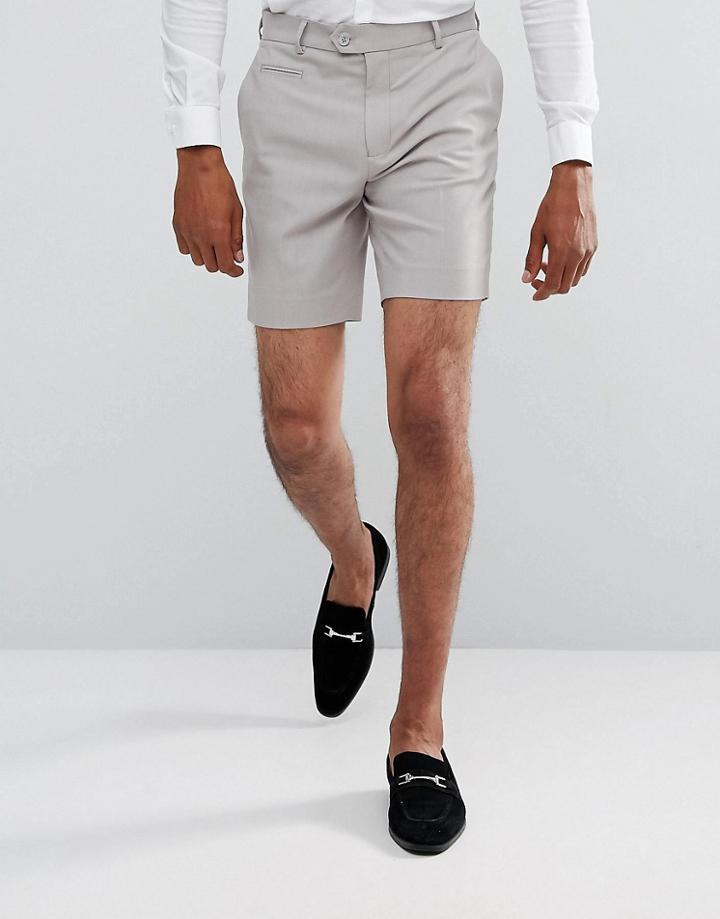 Asos Mid Short In Ice Gray - Gray