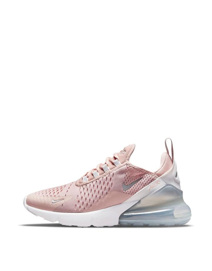 Nike Air Max 270 Sneakers In Pink Oxford/metallic Silver