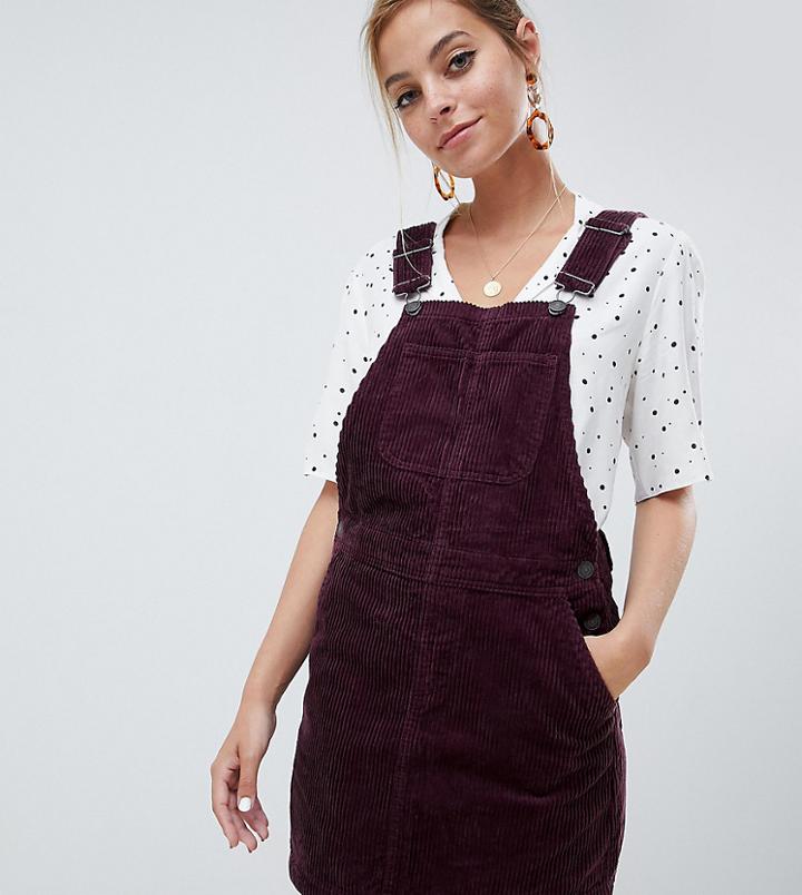 Vero Moda Petite Mini Pinafore In Deep Purple-red