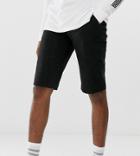 Asos Design Tall Longer Slim Chino Shorts In Black - Black