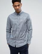 Selected Homme Slim Shirt In Melange - Blue