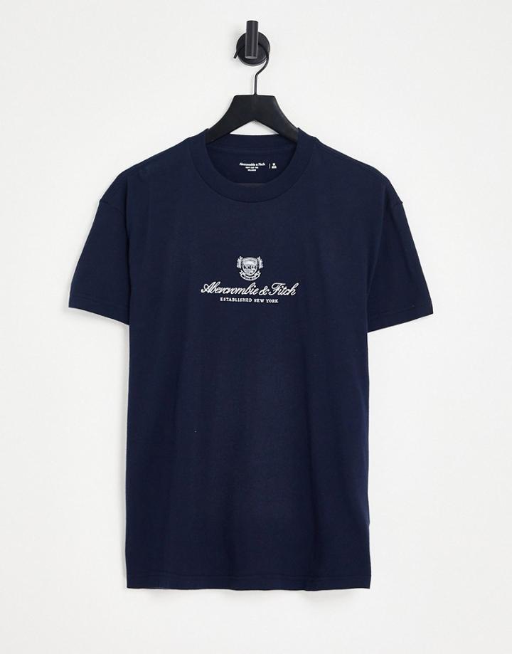 Abercrombie & Fitch T-shirt In Navy With Chest Heritage Logo