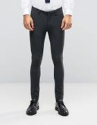 Asos Super Skinny Suit Pants In Charcoal - Gray