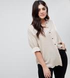 Asos Design Curve Oversized Shirt In Casual Marl - White