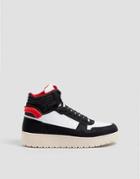 Pull & Bear High Top Sneakers With Chunky Sole In Blue-blues