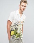 Selected Homme+ Short Sleeve Shirt With All Over Print - White