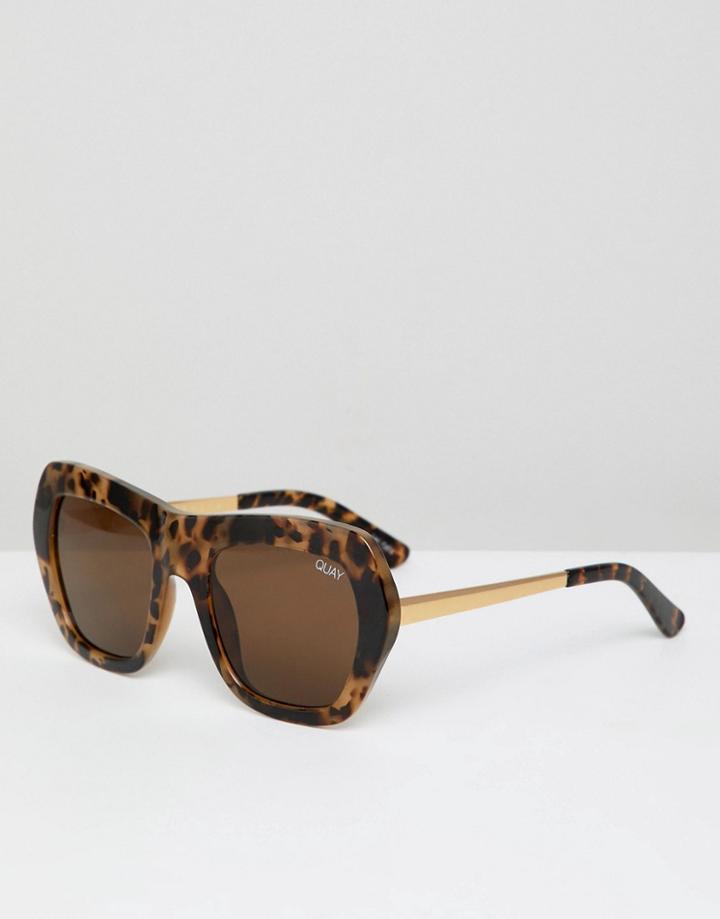 Quay Australia Common Love Oversized Square Frame Sunglasses - Brown