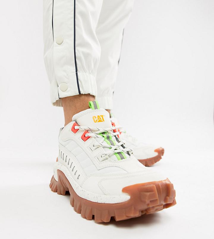 Cat Intruder Chunky Sole Sneakers In White - White