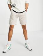 New Look Straight Fit Chino Shorts In Stone-neutral