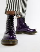 Dr Martens 1460 Purple Chrome Flat Ankle Boots - Purple