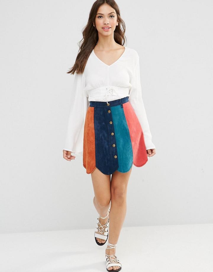 Minkpink Ray Of Lights A Line Skirt - Multi