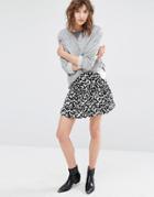 Suncoo Fauve Ruffle Skirt In Print - Ocre