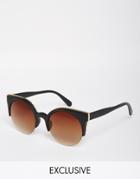 Jeepers Peepers Metal Tip Round Sunglasses - Black