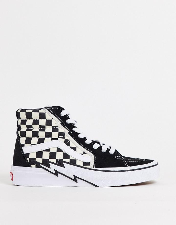 Vans Sk8-hi Bolt Checkerboard Sneakers In Black/white