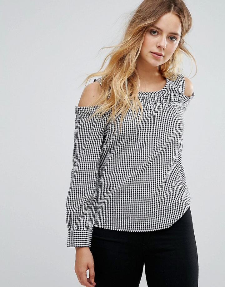 Only Cold Shoulder Gingham Top - Multi