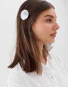 Asos Design Barrette Hair Clip With Marbled Effect-multi