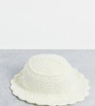 Collusion Unisex Crochet Bucket Hat In White