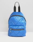 Asos Mini Quilted Nylon Backpack - Blue