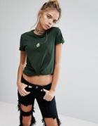Adolescent Clothing Boyfriend T-shirt With Embroidered Avocado - Green