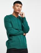 Bando Ribbed V-neck Sweater-green