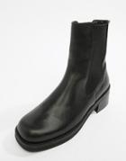 E8 By Miista Black Leather Chunky Sole Chelsea Boot - Black