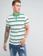 Asos Stripe Polo - White