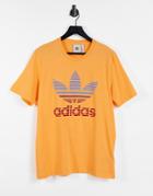 Adidas Originals Trefoil Ombre T-shirt In Orange