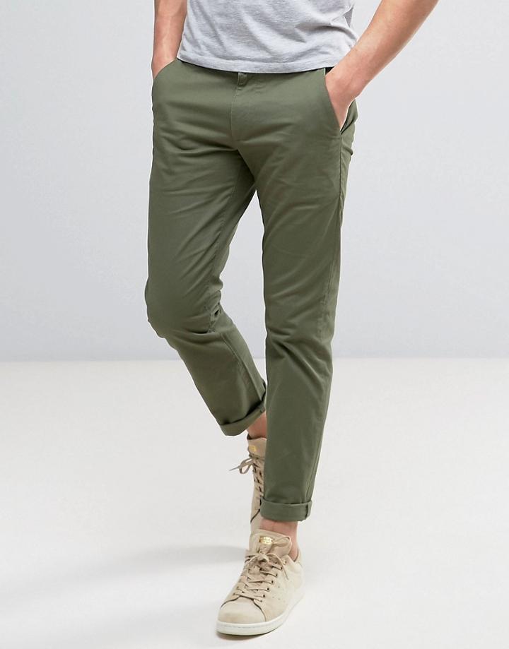 Farah Elm Slim Fit Chino In Green - Green