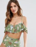 Montce Swim Floral Bardot Bikini Top - Multi