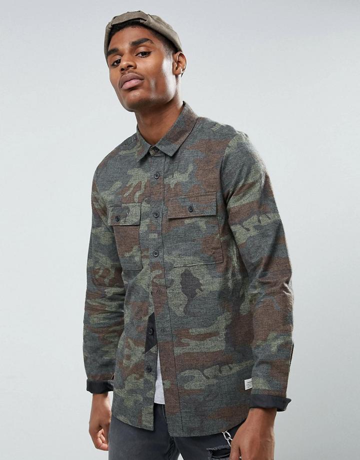Volcom Woodland Camo Shirt In Regular Fit - Green