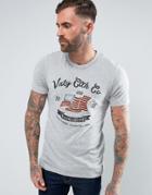Jack & Jones Vintage T-shirt With Graphic And Embroidery - Gray