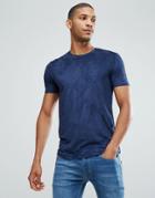 Loyalty And Faith Paneled Suedette T-shirt - Navy