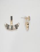 Nylon Mixed Gem Swing Earrings - Gold