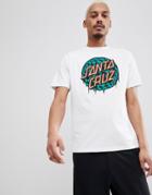Santa Cruz T-shirt With Check Waist Dot Logo In White - White