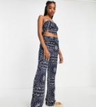 Urban Threads Tall Wide Leg Pants In Bandana Print - Part Of A Set-multi