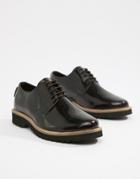 Ben Sherman High Shine Lace Up Chunky Shoes In Oxblood-red
