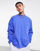Asos Design Set Oversized Sweatshirt In Blue-blues