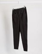 Asos Design Ponte Skinny Pants With Angled Pockets-black