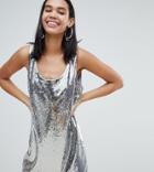 Weekday Sequin Dress In Silver Sequin