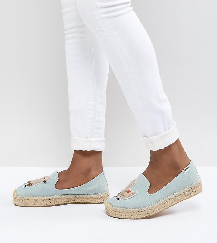 Soludos Exclusive Chambray Llama Espadrilles - Blue