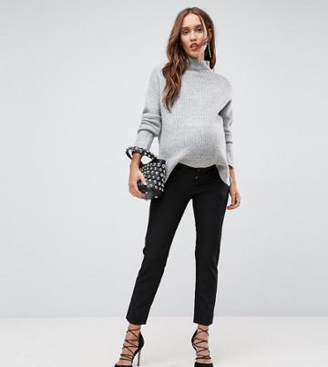 Bandia Maternity Over The Bump Tailored Pants With Removable Bump Band - Black